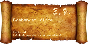 Brabander Vince névjegykártya